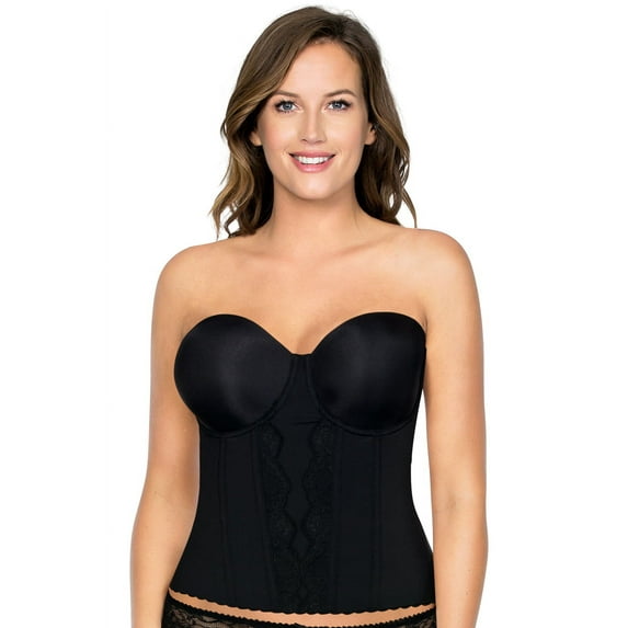 Women's Parfait P5017 Elissa Low-Back Bustier Bra (Black 36D)