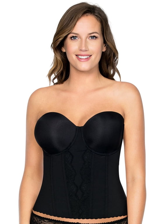 Women's Parfait P5017 Elissa Low-Back Bustier Bra (Black 38E)