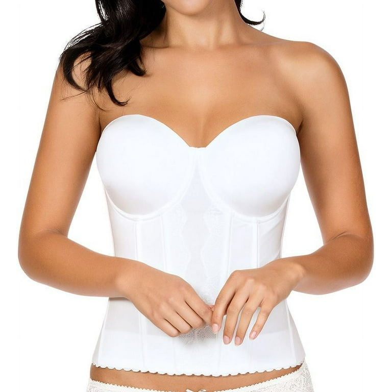 Elissa Low-Back Bustier Bridal Corset- Pearl White