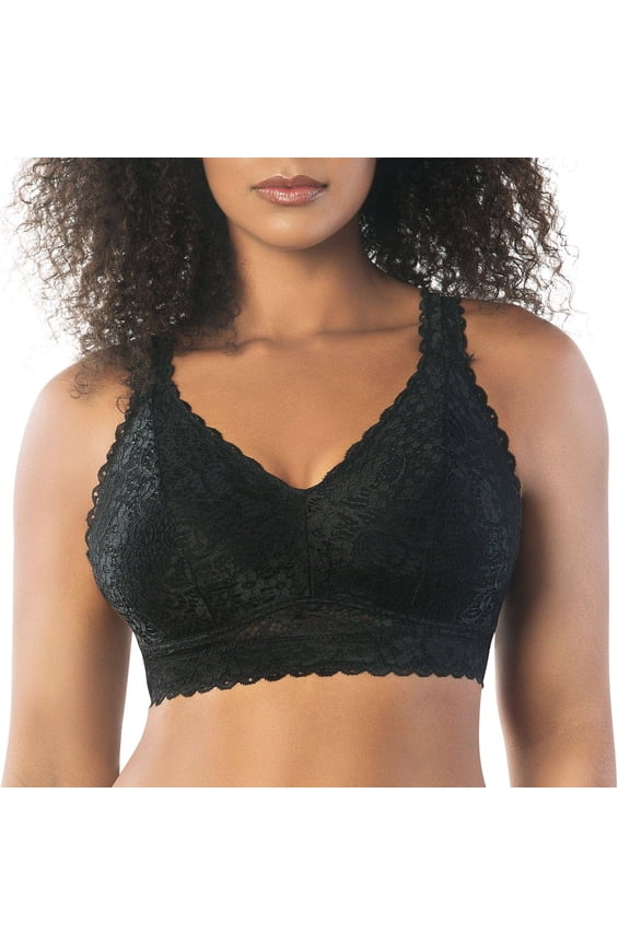 Adriana Wire-Free Full Bust Supportive Bralette, Black, 30DDD