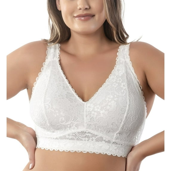 Women's Parfait P5482 Adriana Lace Bralette with J-Hook (Pearl White 40FF)