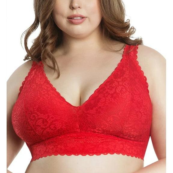 Women's Parfait P5482 Adriana Lace Bralette with J-Hook (Racing Red 38FF)