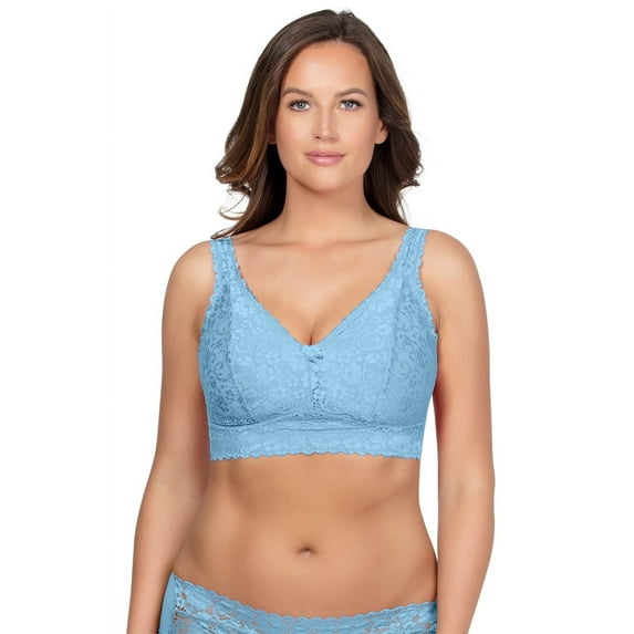 Women's Parfait P5482 Adriana Lace Bralette with J-Hook (Sky Blue 38DD)
