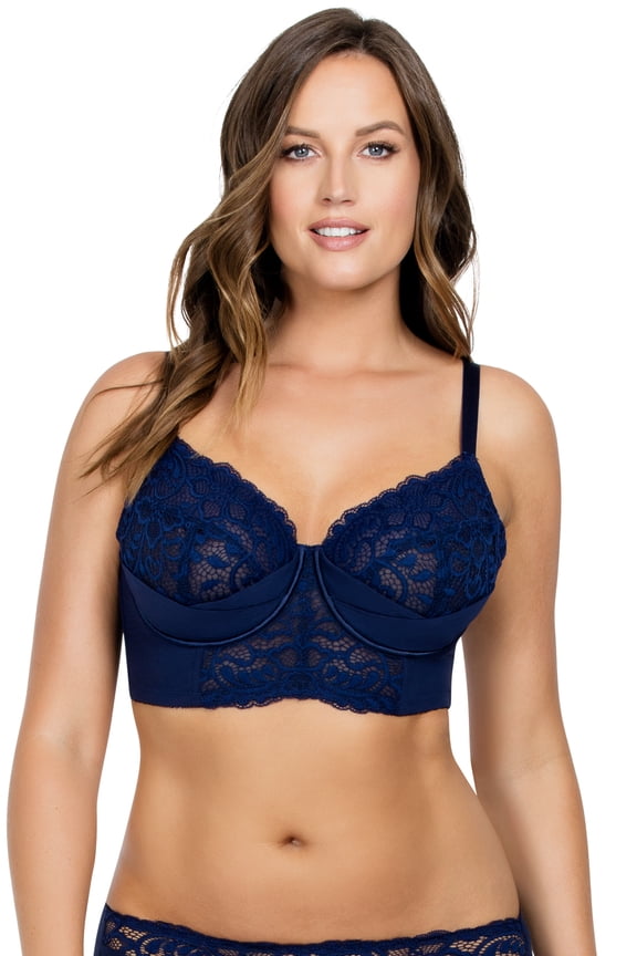 Women's Parfait P5632 Cora Unlined Longline Bra (Navy 32E)