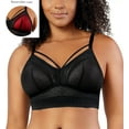 thumbnail image 1 of Women's Parfait P6011 Mia Dot Wire Free Padded Mesh Bralette (Black 32FF), 1 of 6