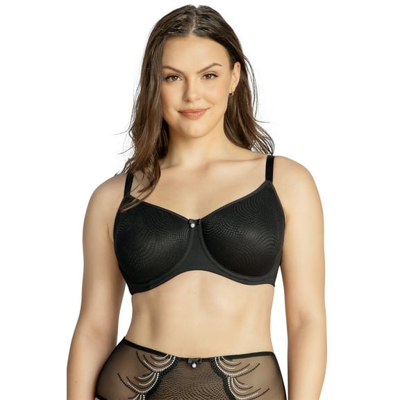 Women's Parfait P60921 Pearl Seamless Minimizer Bra (Black 30G)