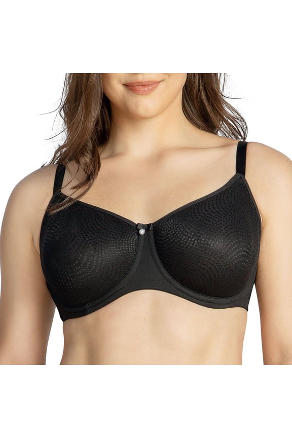 Pearl Minimizer Full Bust Padded Bra, Black, 40DD