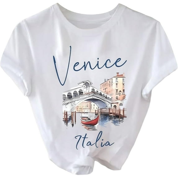 Women's Paris Letter Graphic Tees Round Neck Short Sleeve Casual T Shirt Tops,womens shirts for summer,short sleeve casual shirts for women,short sleeve shirts for women trendy