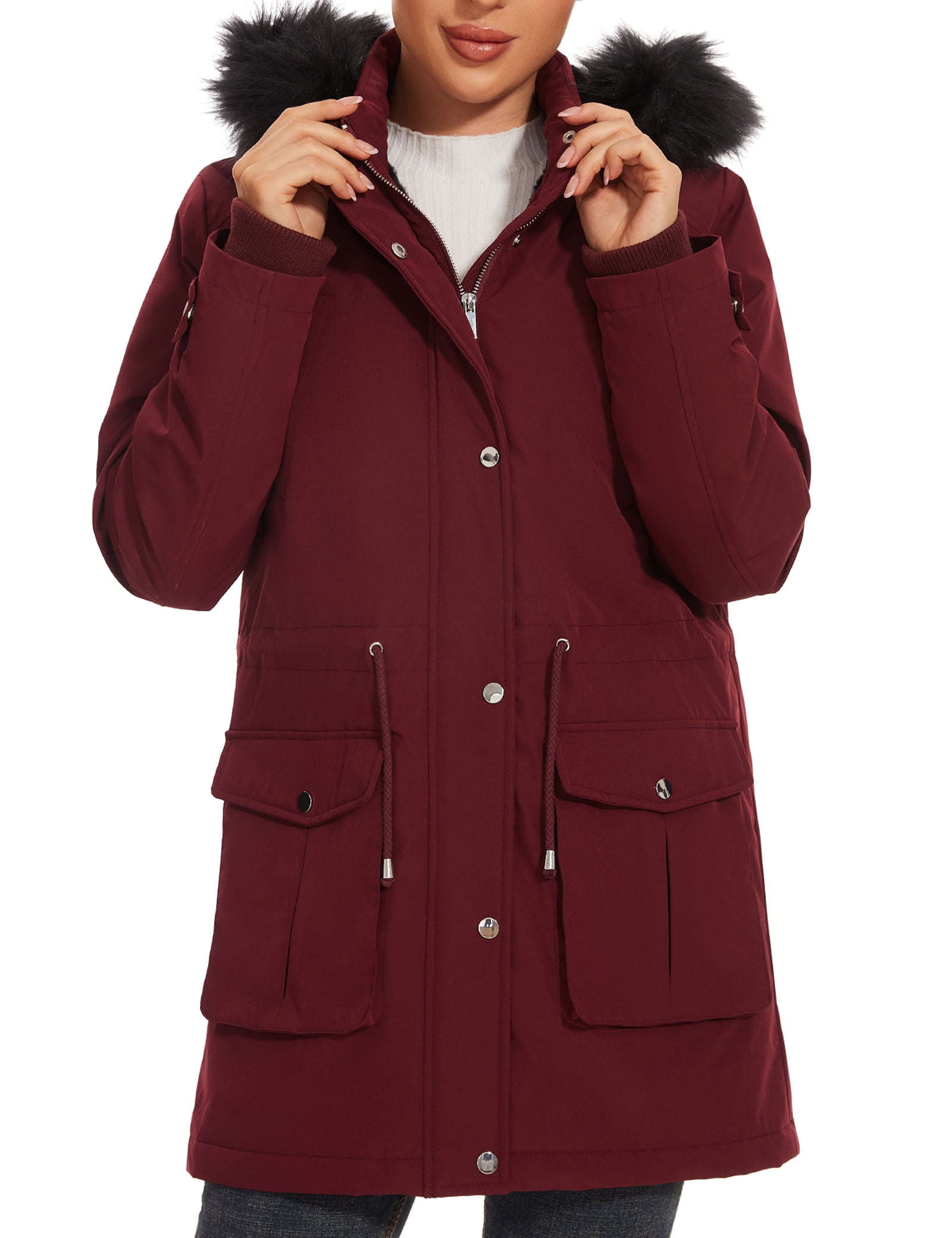 Wine clearance parka coat
