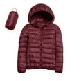 thumbnail image 1 of Women's Parkas Clearance Women Warm Waterproof Lightweight Jacket Hooded Windproof Winter Coat With Recycled Insulation Winter Slim Short Hooded Warm White Duck Down Coat Outerwear, 1 of 5