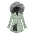 thumbnail image 1 of Women's Parkas Women Thicken Warm Winter Coat Hood Down Parka Fleece Fur Outdoor Overcoat Long Jacket Outwear（Xxxxl）, 1 of 2