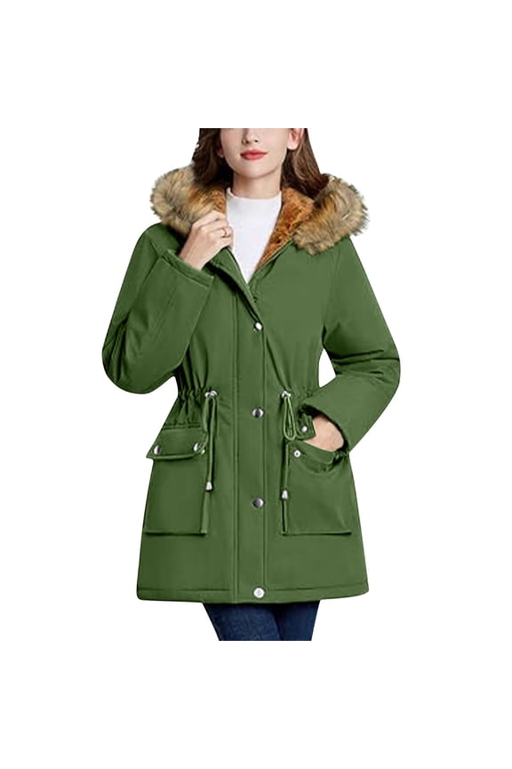 Women's Parkas Women's Waterproof Long Winter Coat Thickened Down Alternative Jacket Warm Puffer Jacket(S)