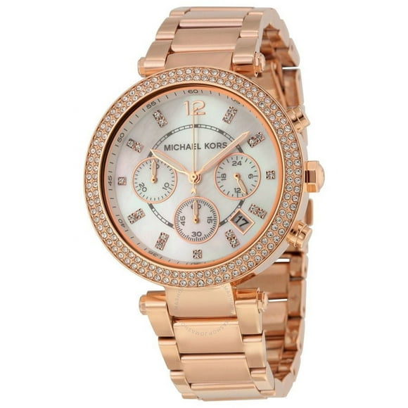 Women's Parker Chronograph Crystal Rose-Tone Stainless Steel Mother of Pearl Dial