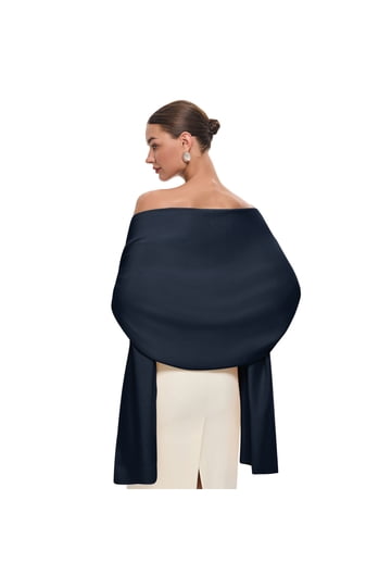 navy blue dress for baby girl Bianco Ivory Cashmere Effect Wedding Shawl E318 main image 1