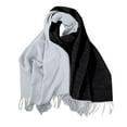 thumbnail image 1 of Women's Pashmina Shawls and Wraps Double Side Color Tassels Long Fall Scarf Black Free Size, 1 of 5