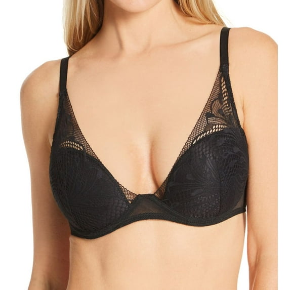 Women's Passionata 43H9 Thelma Plunge Bra (Black 34G)