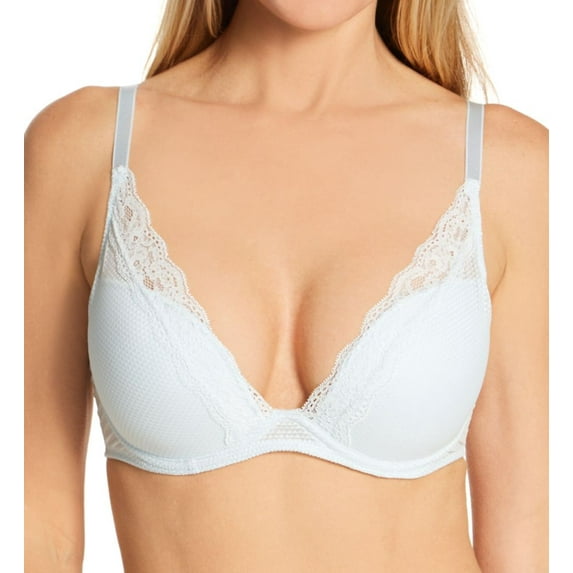 Women's Passionata 5701 Brooklyn Lace Plunge T-Shirt Bra (Ballad Blue 36C)