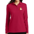 thumbnail image 1 of Women's Pastel Bowling Pins Moisture-Wicking Long Sleeve Polo Shirt, 4XL Red, 1 of 3