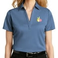 thumbnail image 1 of Women's Pastel Bowling Pins No Button Polo Shirt, 3XL Moonlight Blue Heather, 1 of 3