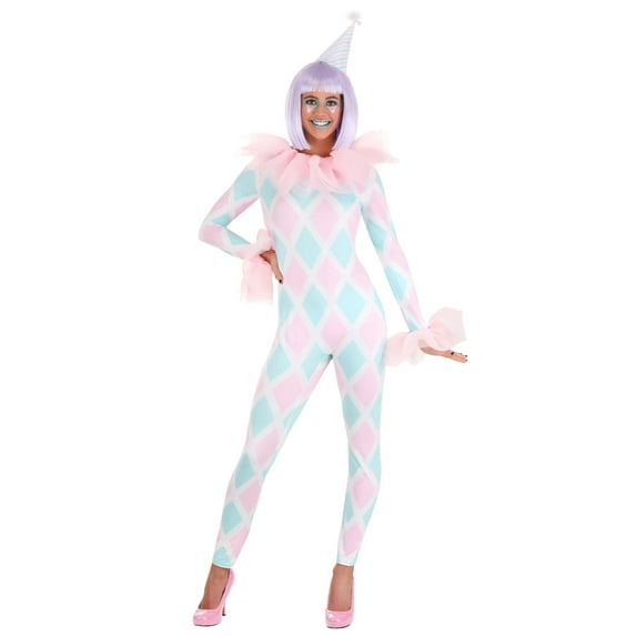 Women's Pastel Diamond Clown Costume