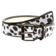 thumbnail image 1 of Women's Patent Leather Animal Faux Leopard Fur Fashion Belt, 1 of 3