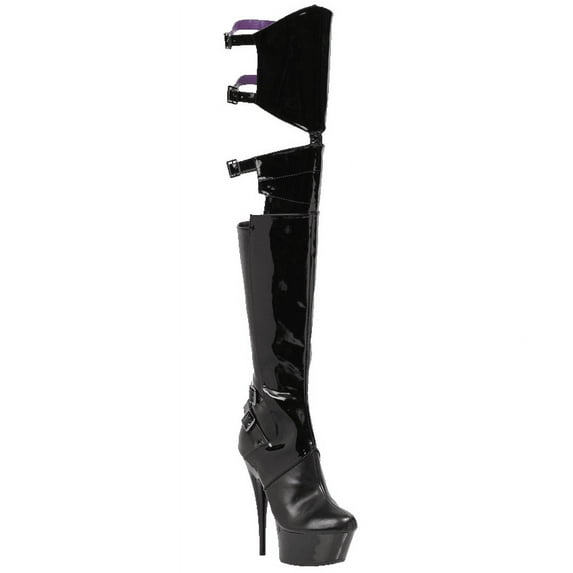 Women's Patent Platform Gaiter Boots, size: 9 | Leather by Medieval Collectibles