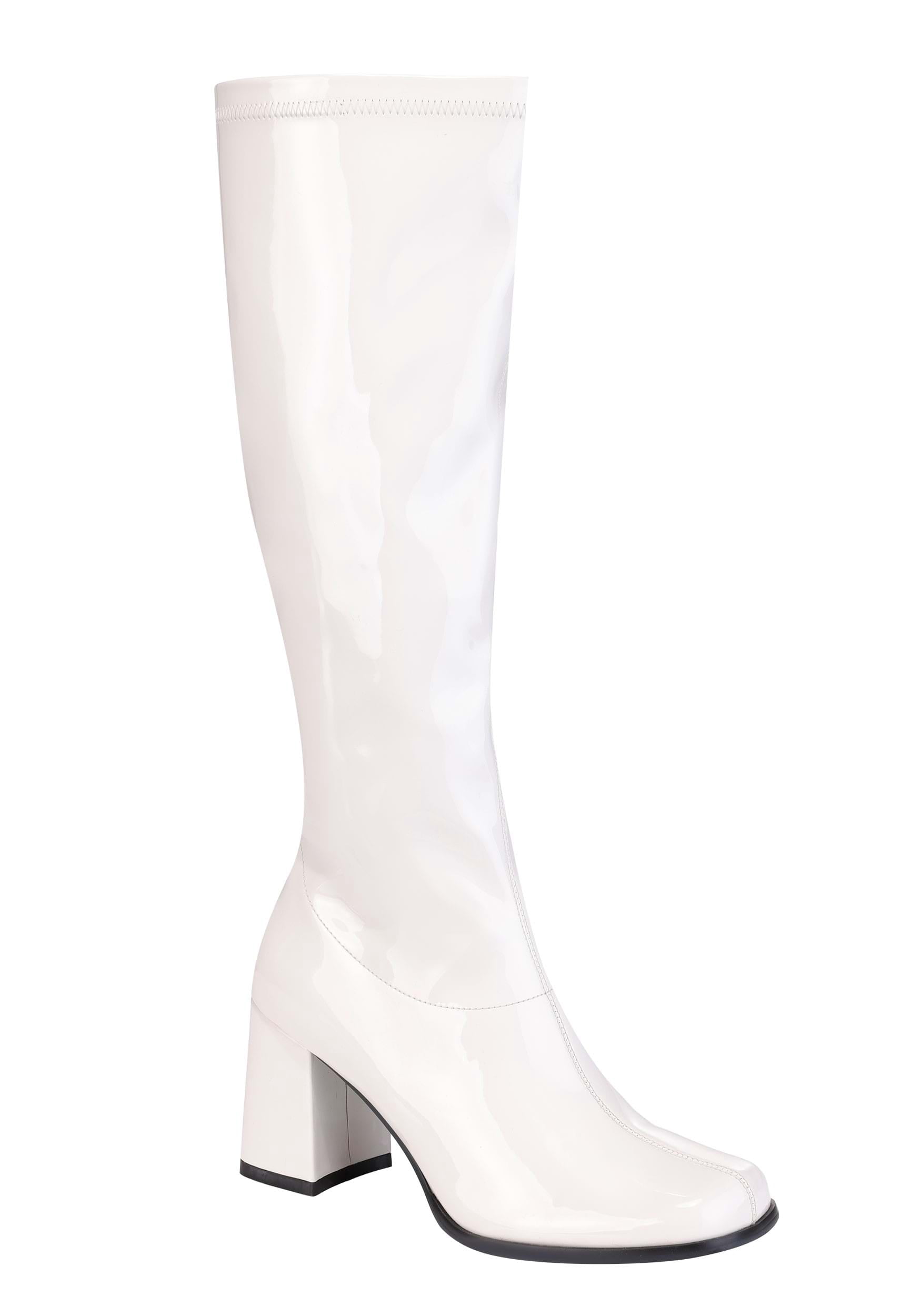 Essential Patent Women's Patent White Gogo Costume Boots - Walmart.com