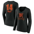 thumbnail image 1 of Women's Patrick Bailey Black San Francisco Giants Name & Number Fastball V-Neck Long Sleeve T-Shirt, 1 of 3