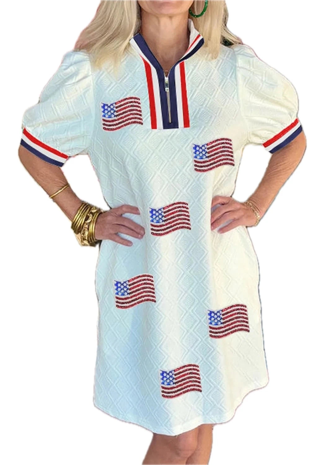 sequin dress nashville Spaghetti Strap Patriotic Sequin Dress Large 12-14
