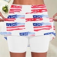 thumbnail image 1 of Women's Patriotic Print 2-in-1 Skort, High Waisted Tennis Skirt with Built-in Shorts and Pockets, Breathable and Comfortable for Sports, Golf and Everyday Wear Red h L, 1 of 6