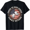 thumbnail image 1 of Women's Patriotic Proud Served Female Veteran T-Shirt, 1 of 6