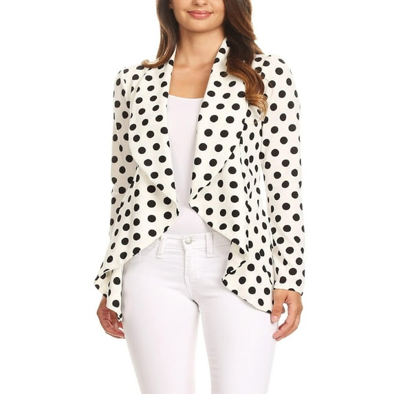 Women's Pattern Print Casual Office Long Sleeve Open Front Blazer Jacket/Made in USA