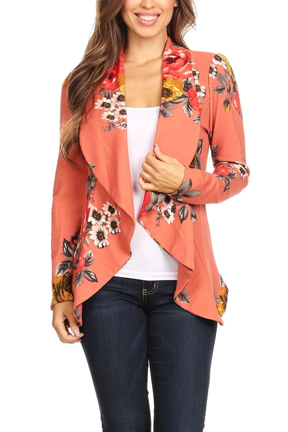 Women's Pattern Print Casual Office Long Sleeve Open Front Blazer jacket