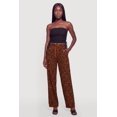 thumbnail image 1 of Women's Patterned Drawstring Waist Straight Leg Pants, 1 of 4