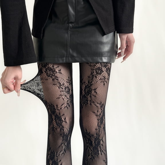 Women's Patterned Fishnet Tights High Waist Pantyhose Floral Stockings