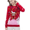 thumbnail image 1 of Women's Patterns Reindeer Snowman Tree Snowflakes Christmas Sweater Cardigan-XXL, 1 of 2