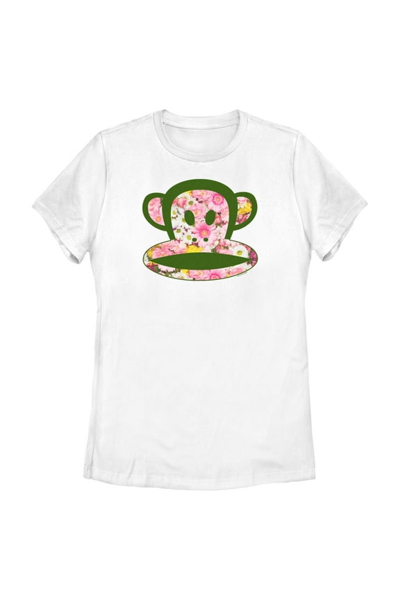 Women's Paul Frank Floral Julius the Monkey Graphic Tee White 2X Large