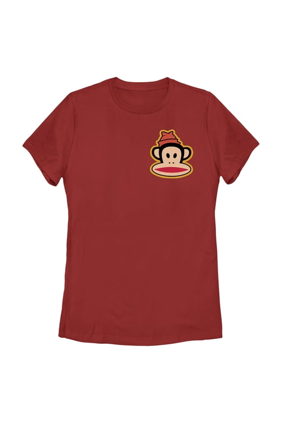 Women's Paul Frank Julius Beanie Left Chest  Graphic Tee Red Medium