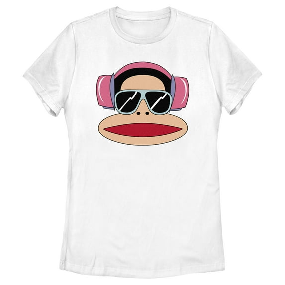 Women's Paul Frank Julius Cool Headphones Graphic Tee White Small