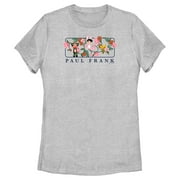 Women's Paul Frank Julius the Monkey and Bunny Girl Flower Scene Graphic Tee Athletic Heather 2X Large