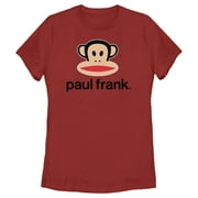 Women's Paul Frank Logo Julius Black Graphic Tee Red Large