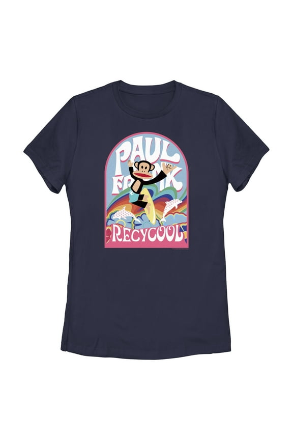 Women's Paul Frank Recycool Julius the Monkey Graphic Tee Navy Blue Small