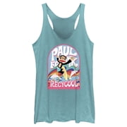 Womens Paul Frank Recycool Julius the Monkey Racerback Tank Top Tahiti Blue X Large