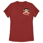 Women's Paul Frank Small Julius Left Chest  Graphic Tee Red Large