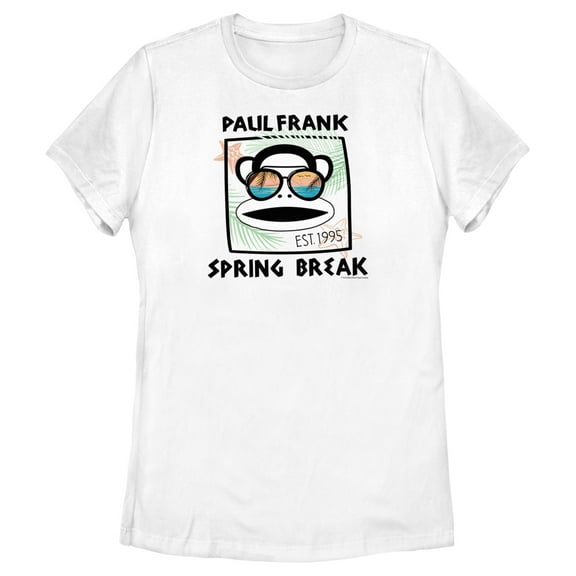 Women's Paul Frank Spring Break Julius the Monkey  Graphic Tee White X Large