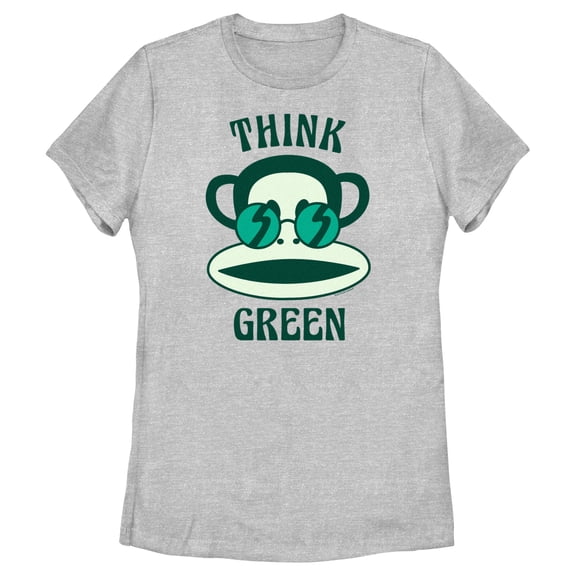 Women's Paul Frank Think Green Julius the Monkey Graphic Tee Athletic Heather 2X Large