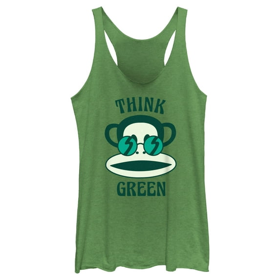 Women's Paul Frank Think Green Julius the Monkey Racerback Tank Top Envy Green X Large