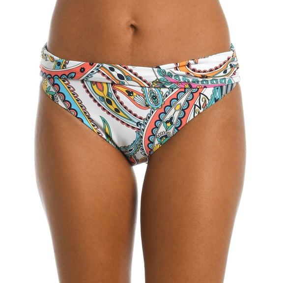 Women's Pave the Way Shirred Band Bikini Bottoms Paisley Multi 14
