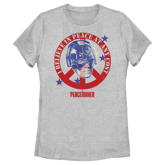 Women's Peacemaker I Believe in Peace at Any Cost  Graphic Tee Athletic Heather Medium