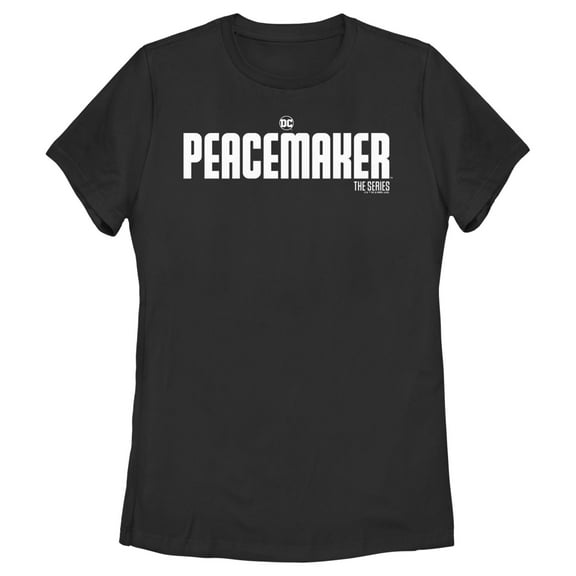Women's Peacemaker White Classic Logo  Graphic Tee Black Small